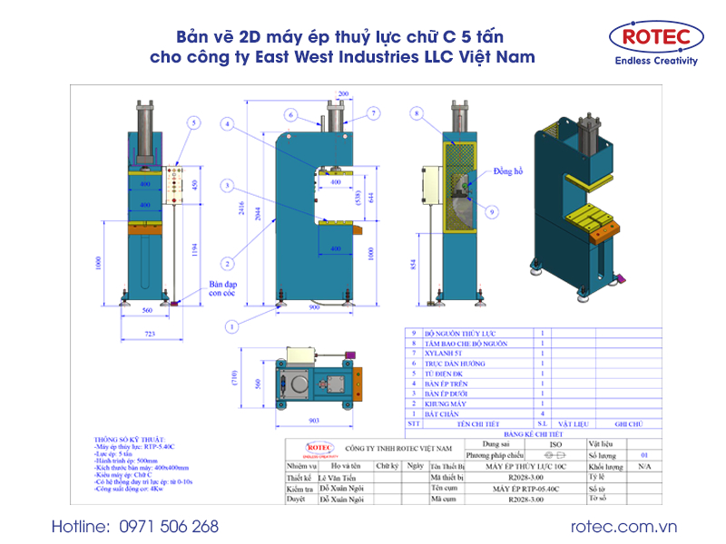 bản vẽ máy ép thuỷ lực chữ c