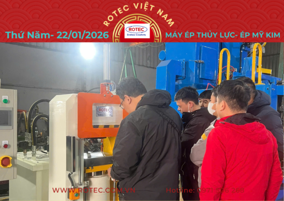 Rotec Việt Nam bàn giao thành công bộ 03 máy ép vàng thủy lực RTP-80H tại Hà Nội Máy Ép Vàng